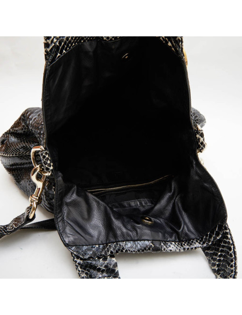 Sac GUCCI python écailles noir et blanc