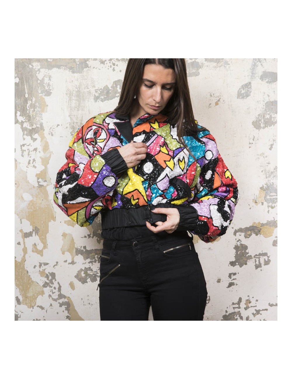 Blouson YSA DUPIRE T 40 Pailettes multicolores