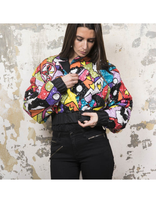 Blouson YSA DUPIRE T 40 Pailettes multicolores