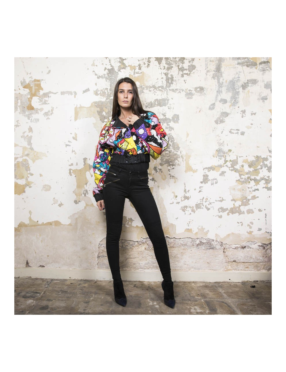 Blouson YSA DUPIRE T 40 Pailettes multicolores