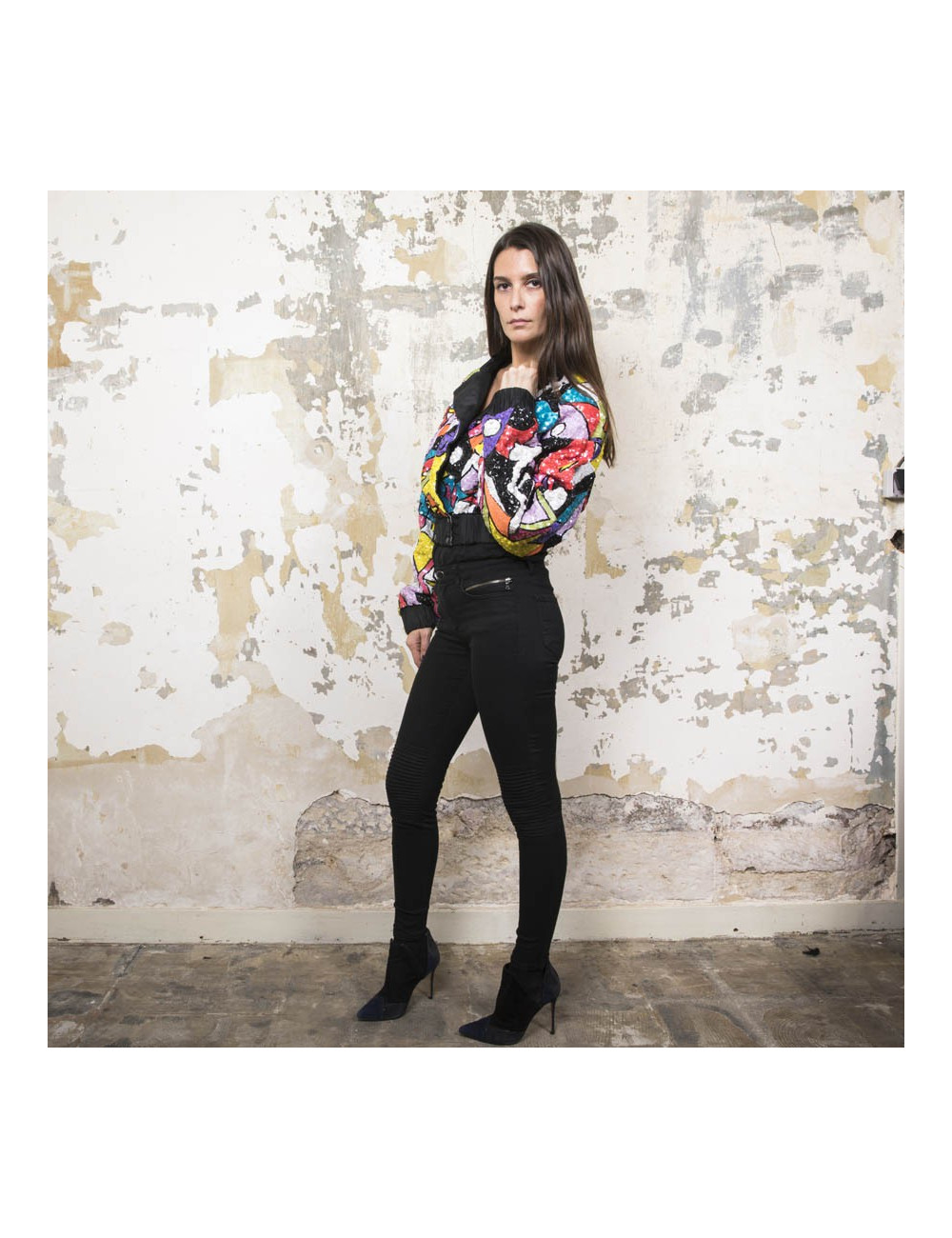 Blouson YSA DUPIRE T 40 Pailettes multicolores