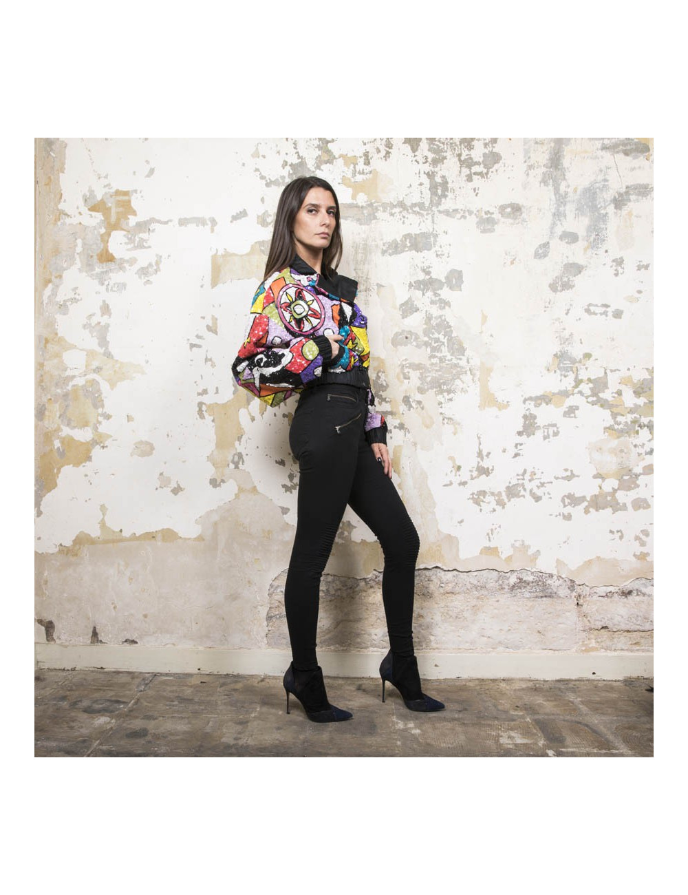 Blouson YSA DUPIRE T 40 Pailettes multicolores