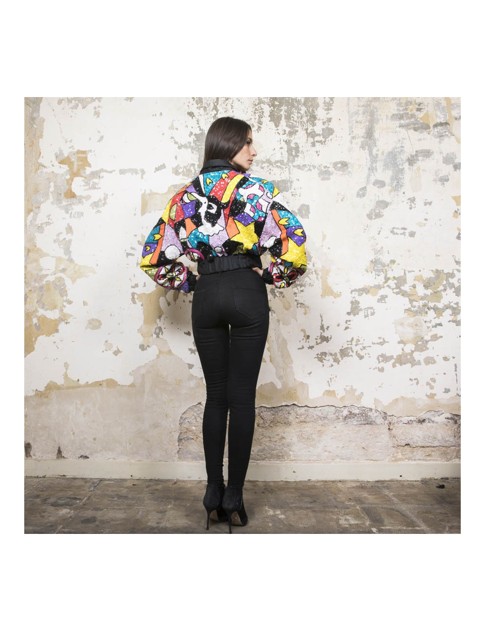 Blouson YSA DUPIRE T 40 Pailettes multicolores