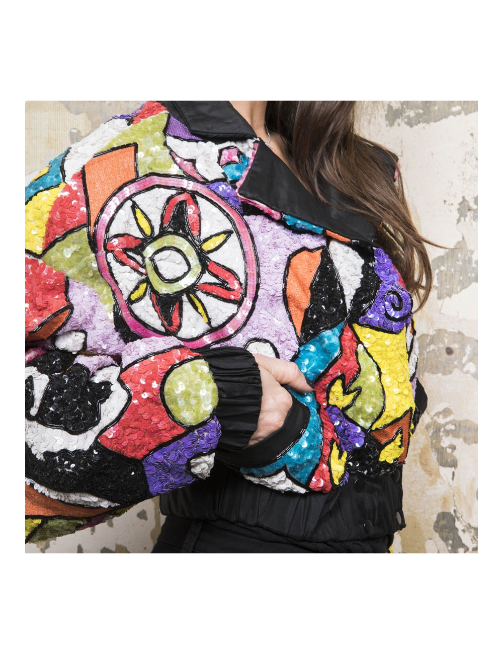 Blouson YSA DUPIRE T 40 Pailettes multicolores