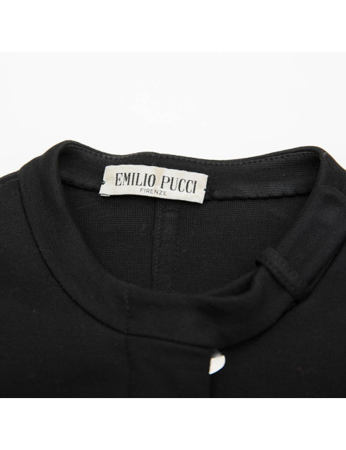 EMILIO PUCCI jacket in black jersey with printed patterns T38