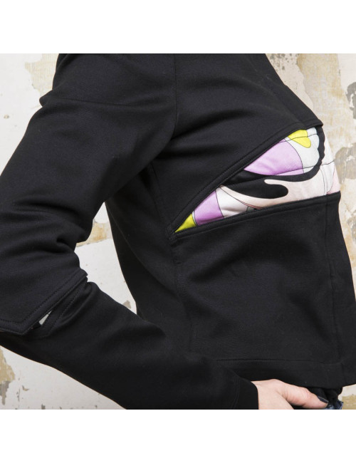 EMILIO PUCCI jacket in black jersey with printed patterns T38