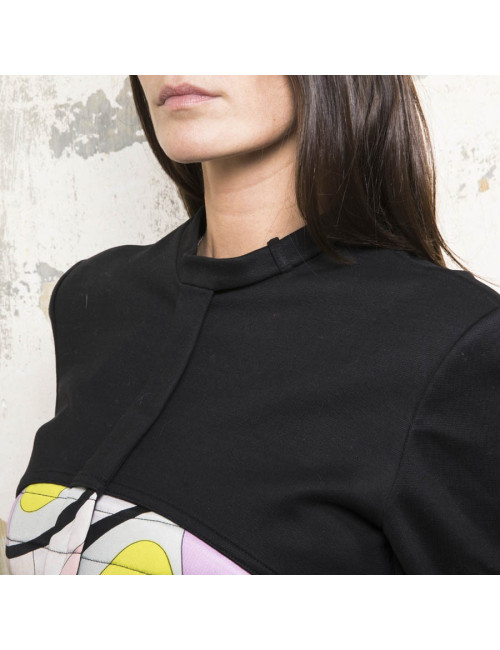 EMILIO PUCCI jacket in black jersey with printed patterns T38