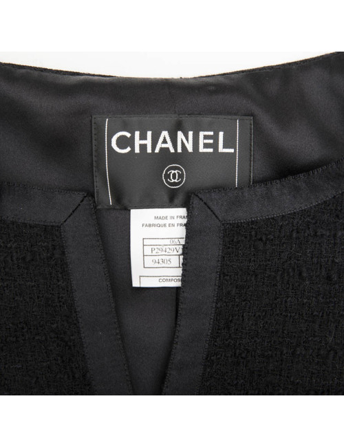 CHANEL jacket size 34EU in black tweed and silk ribbons