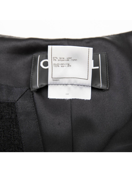 CHANEL jacket size 34EU in black tweed and silk ribbons