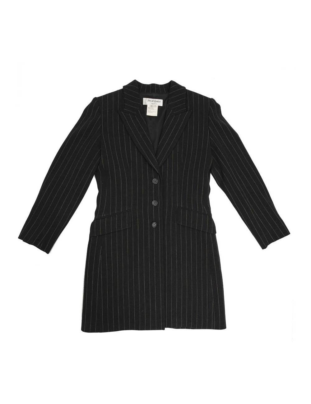 Veste longue t36 YSL  SAINT LAURENT rayée gris foncé