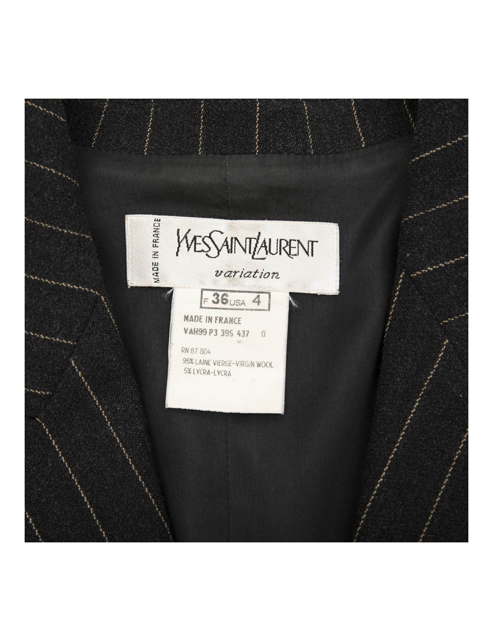 Veste longue t36 YSL  SAINT LAURENT rayée gris foncé