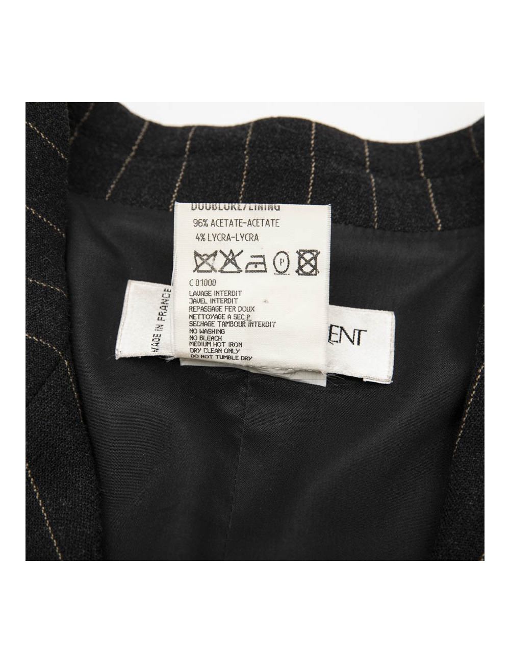 Veste longue t36 YSL  SAINT LAURENT rayée gris foncé