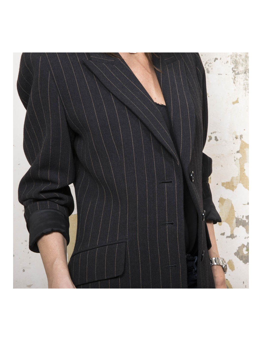 Vlongue t36 YSL  SAINT LAURENT rayée gris foncé