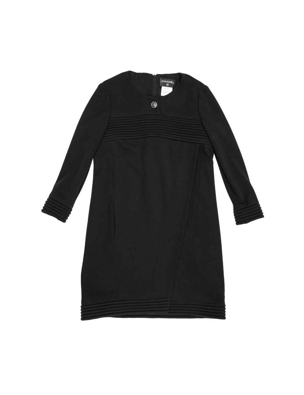Robe CHANEL T 38 en jersey noir