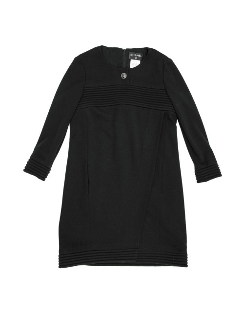 Robe CHANEL T 38 en jersey noir