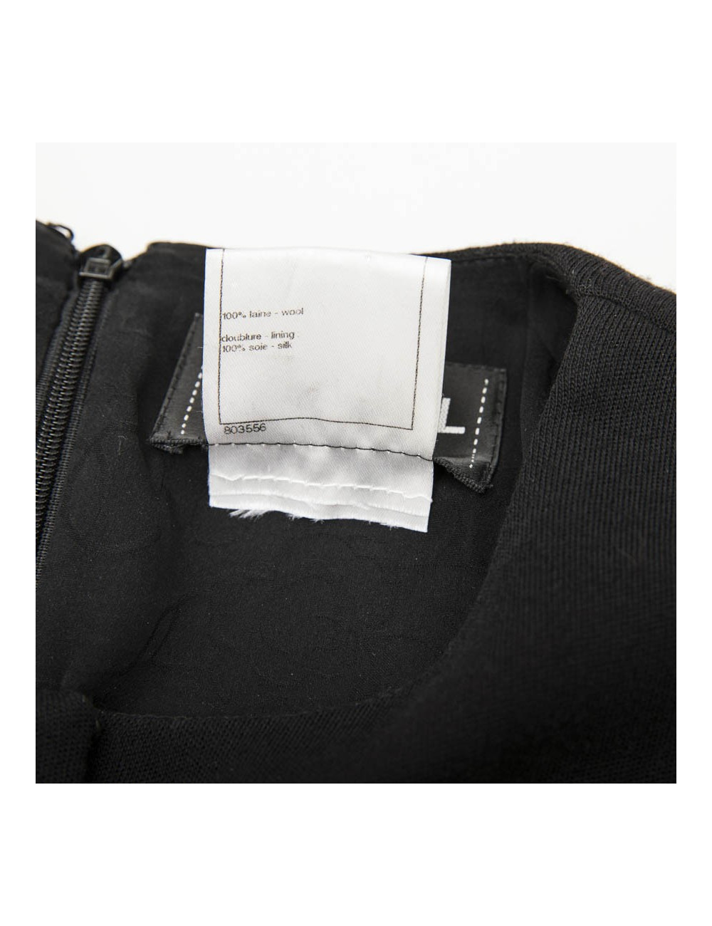 CHANEL T 38 in black wool jersey