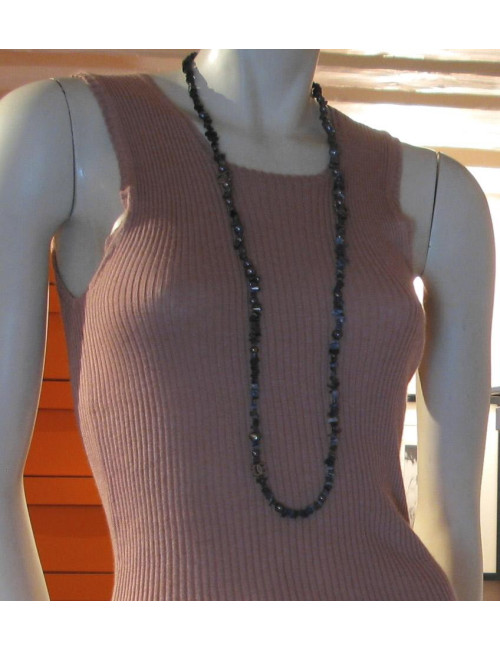 Sautoir CHANEL éclats de pierre et perles