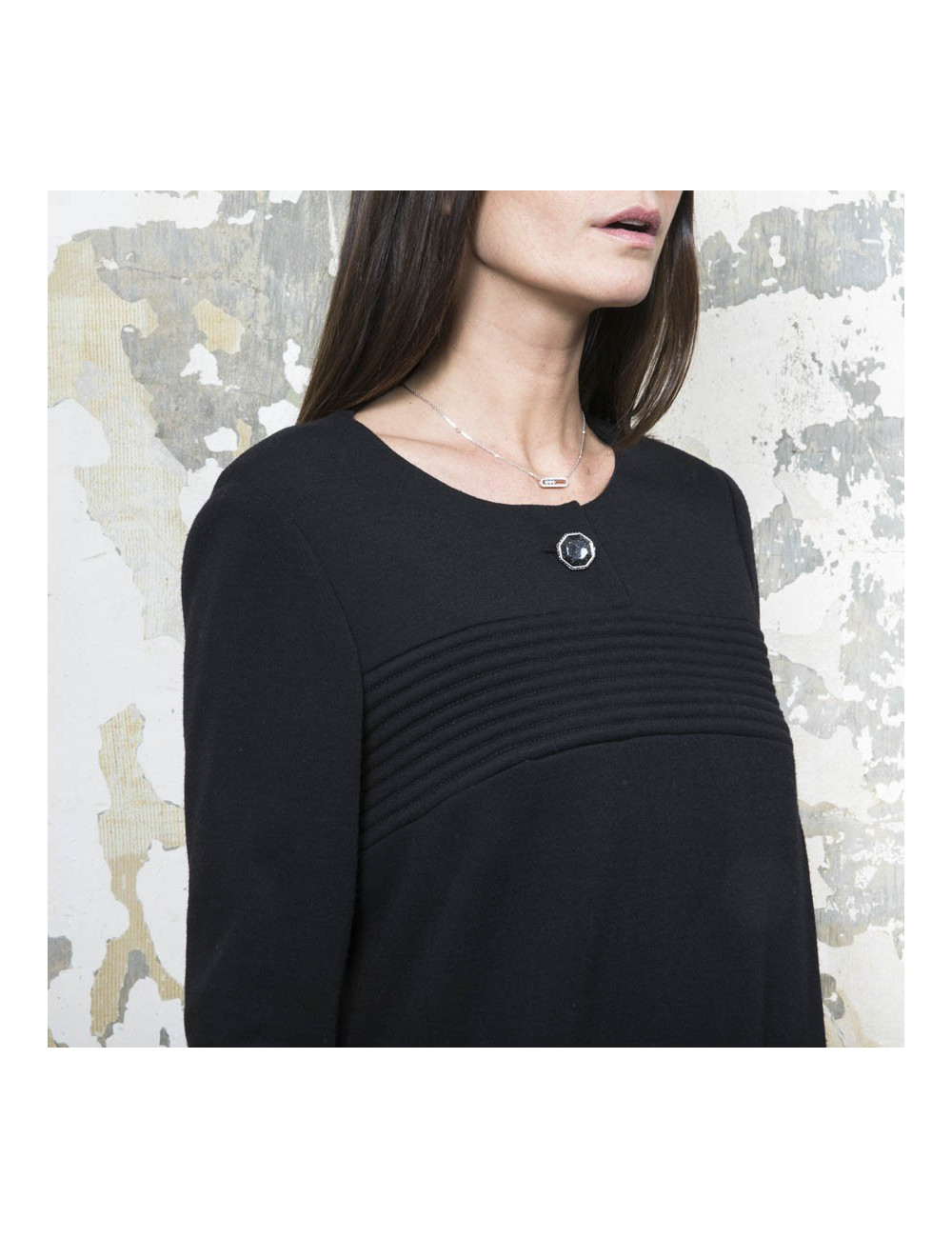 Robe CHANEL T 38 en jersey noir