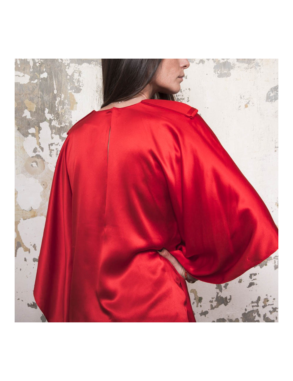 Blouse T 38 GIVENCHY en soie rouge vif