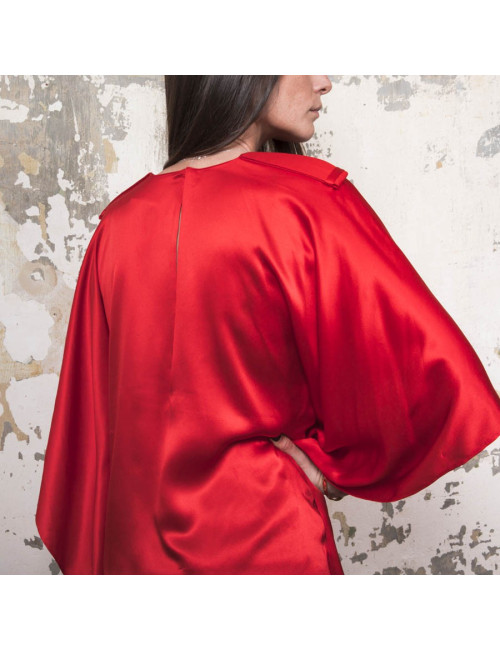 Blouse T 38 GIVENCHY en soie rouge vif