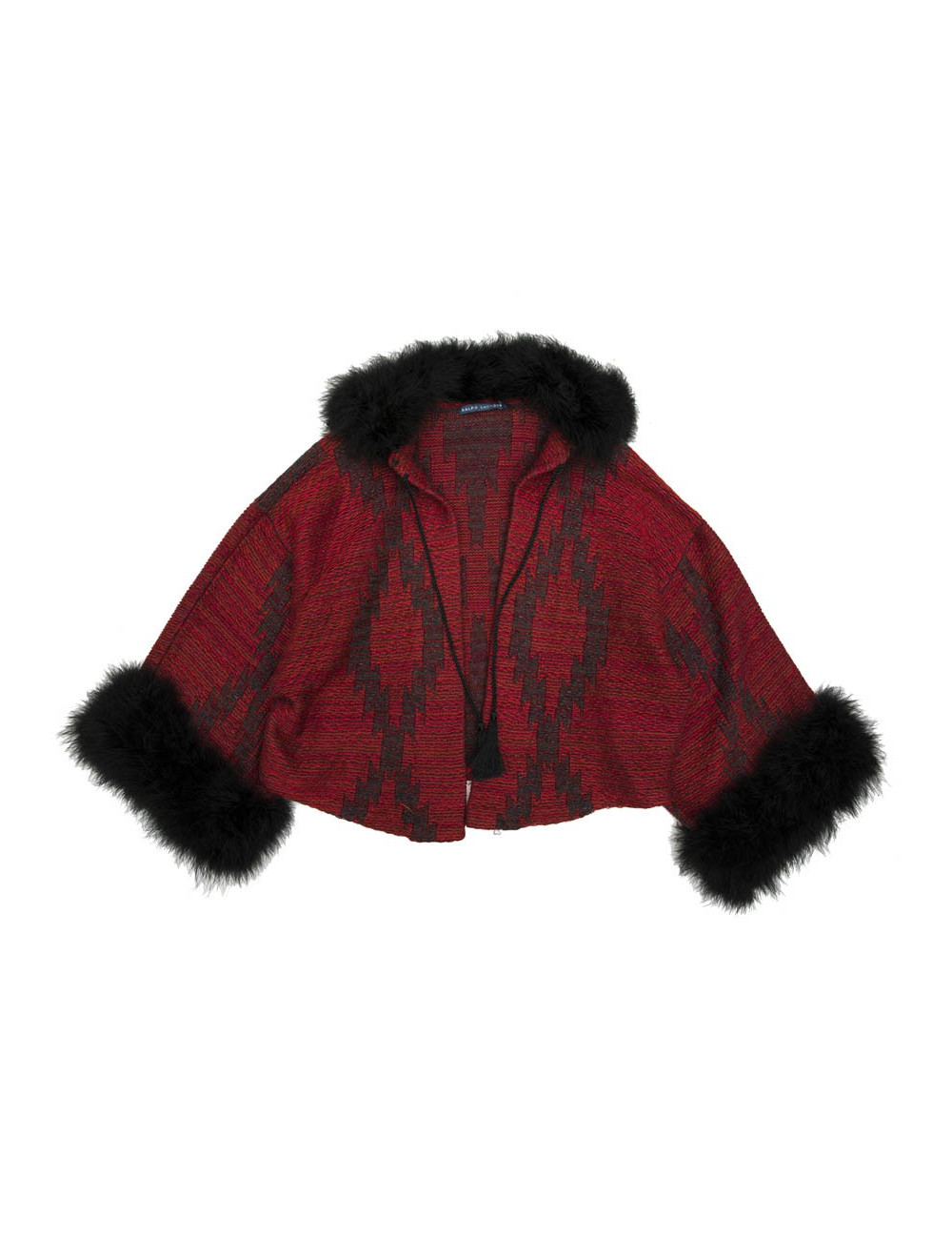 Gilet RALPH LAUREN col en plume noire