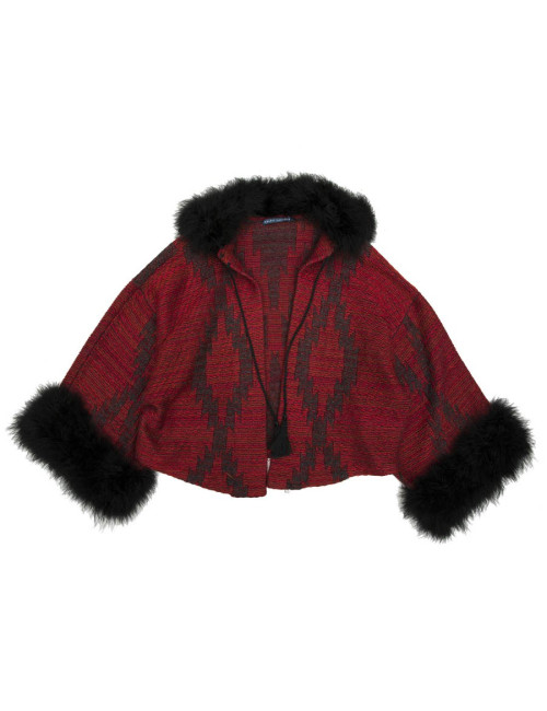 Gilet RALPH LAUREN col en plume noire