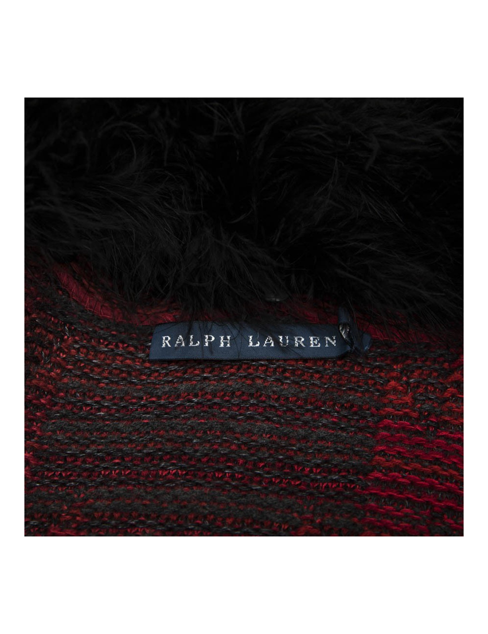 Gilet RALPH LAUREN col en plume noire