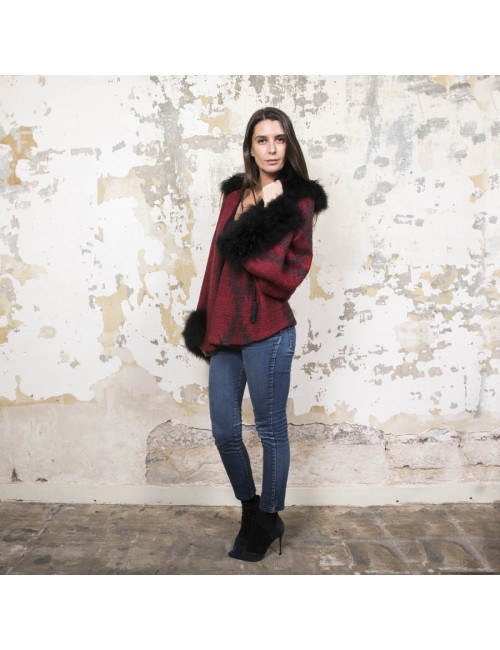 Gilet RALPH LAUREN col en plume noire