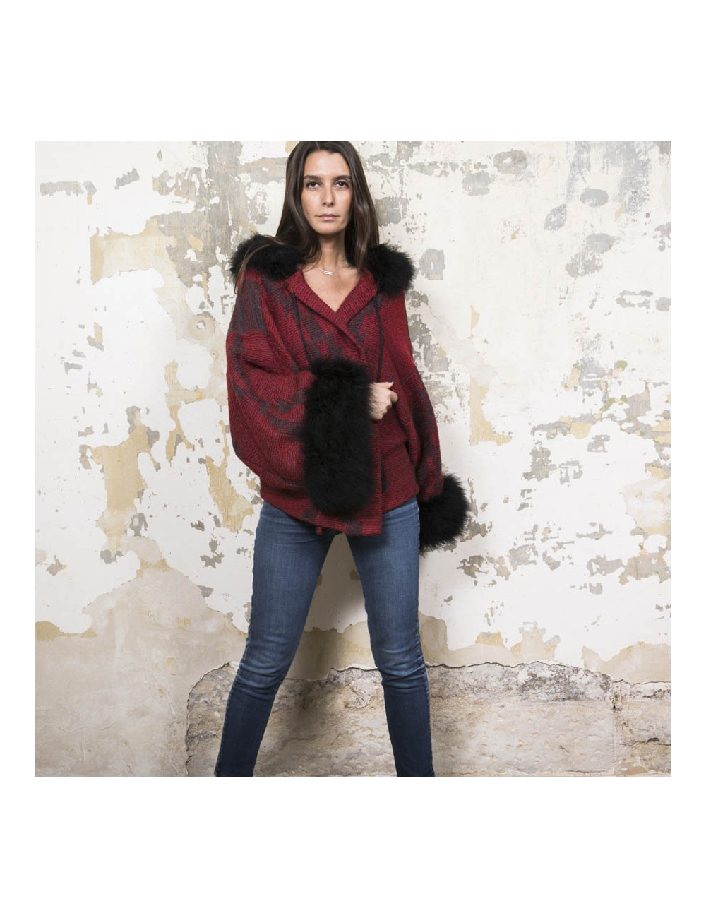 Gilet RALPH LAUREN col en plume noire