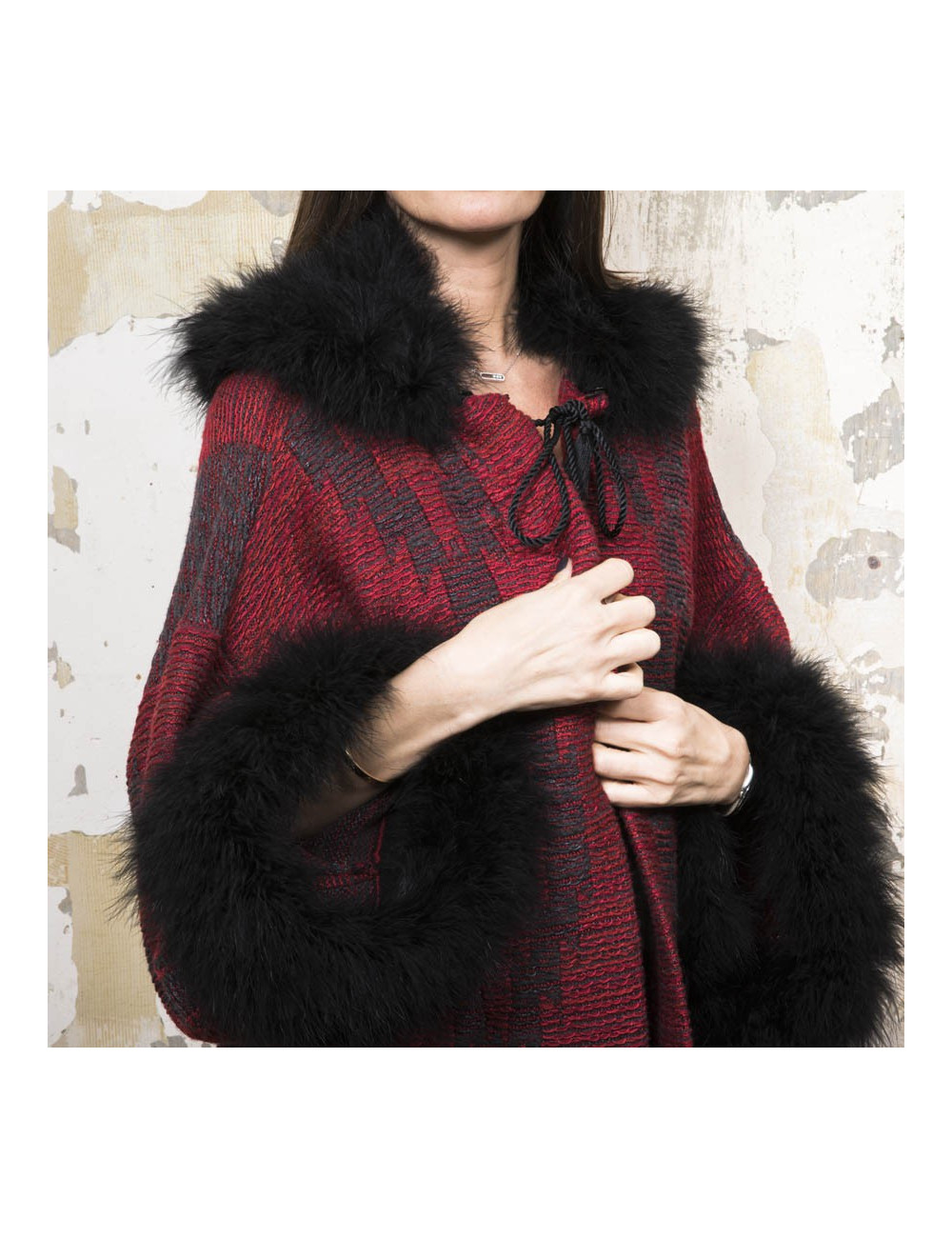 Gilet RALPH LAUREN col en plume noire