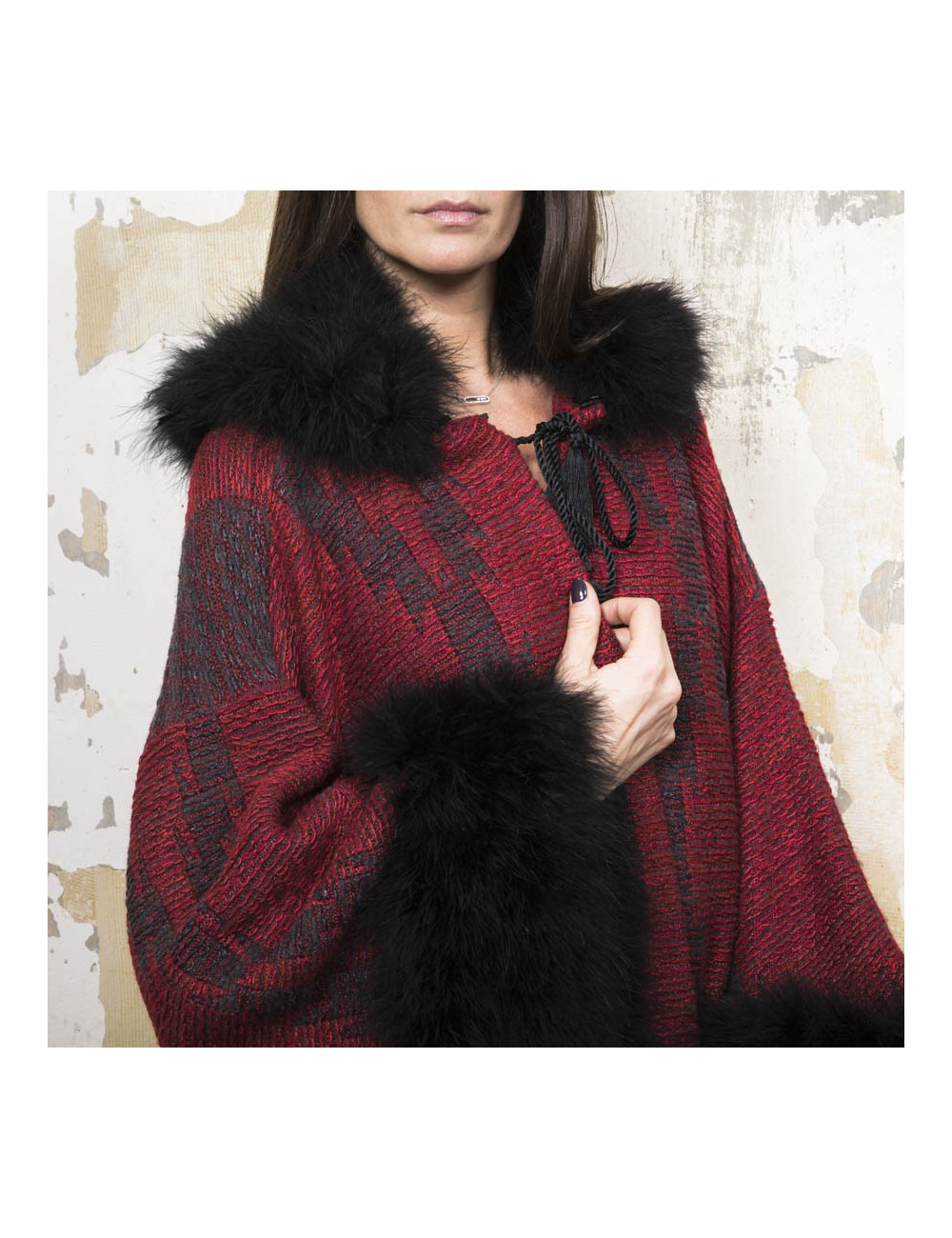 Gilet RALPH LAUREN col en plume noire