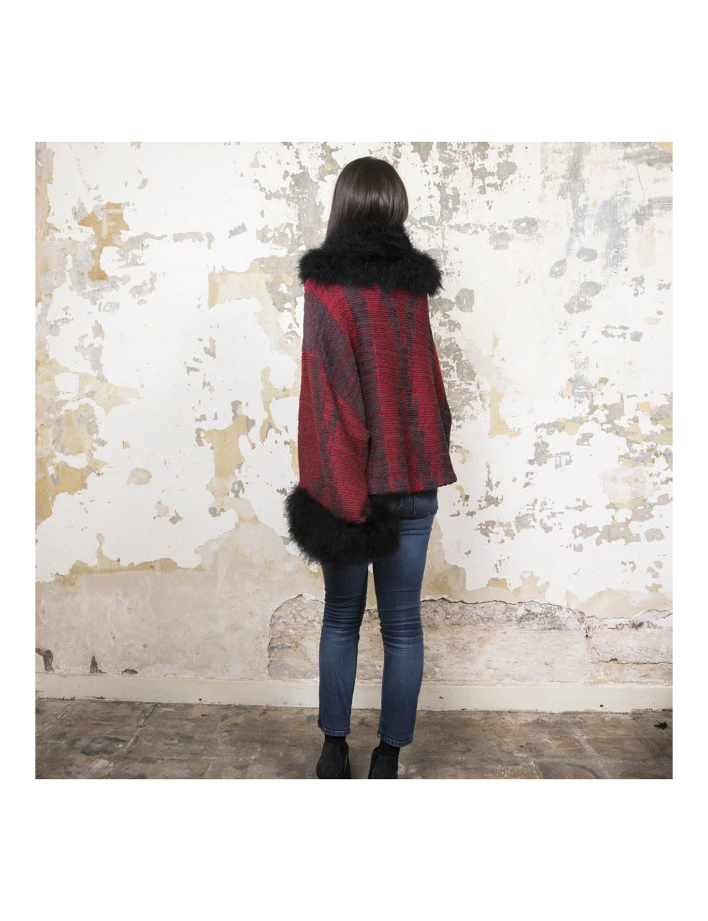 Gilet RALPH LAUREN col en plume noire