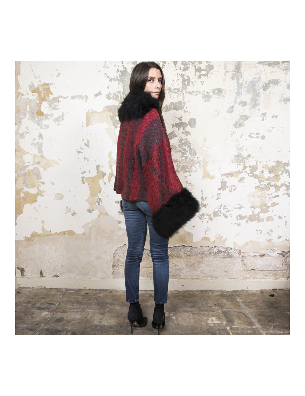 Gilet RALPH LAUREN col en plume noire