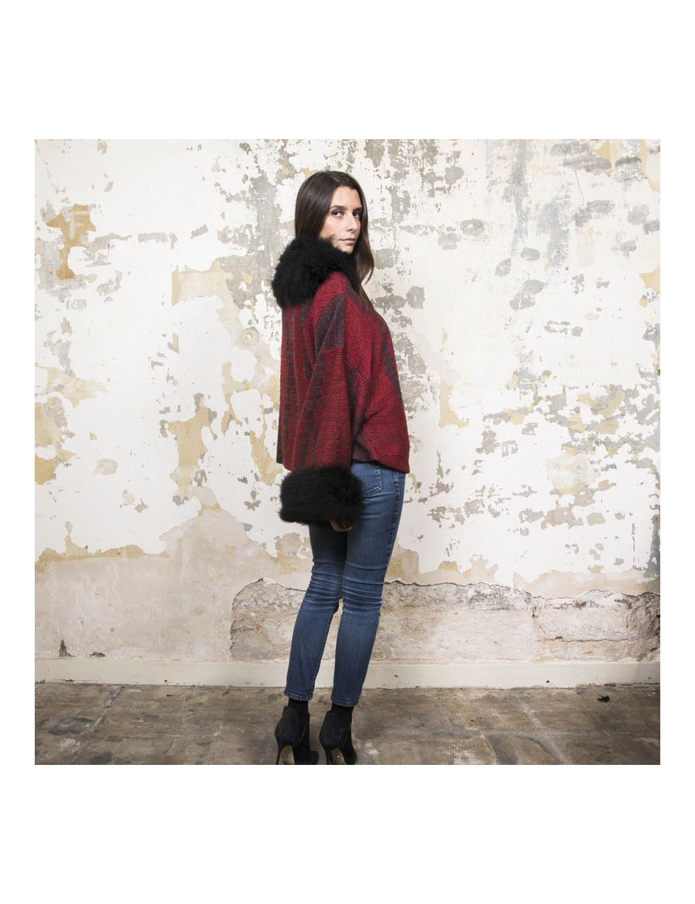 Gilet RALPH LAUREN col en plume noire