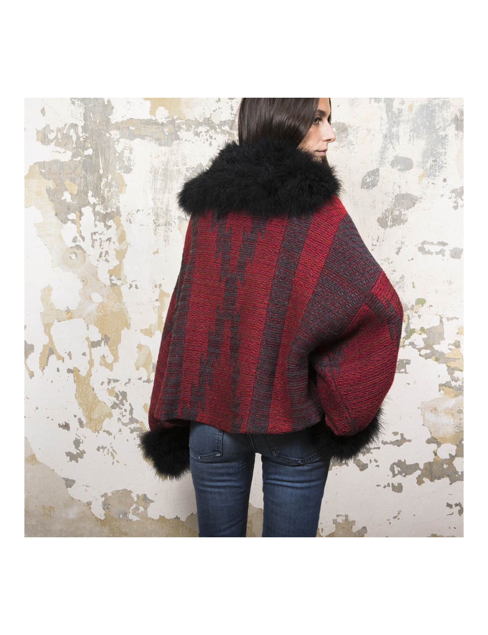 Gilet RALPH LAUREN col en plume noire