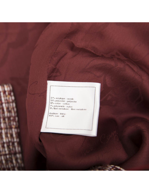 Veste T40 CHANEL bordeaux et fils d'or