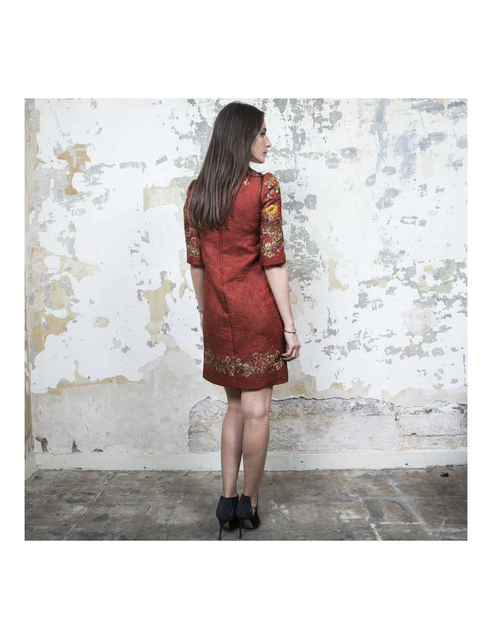 DOLCE & GABBANA T 36 dress with floral printed embossed polyester