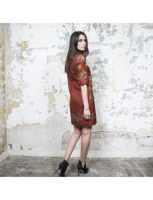 DOLCE & GABBANA T 36 dress with floral printed embossed polyester