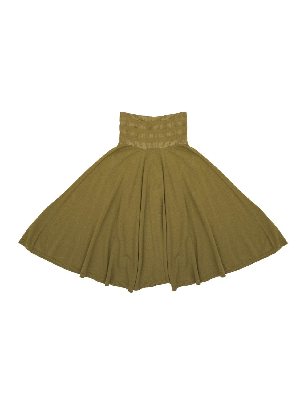 Jupe ample T S KENZO en laine vert kaki