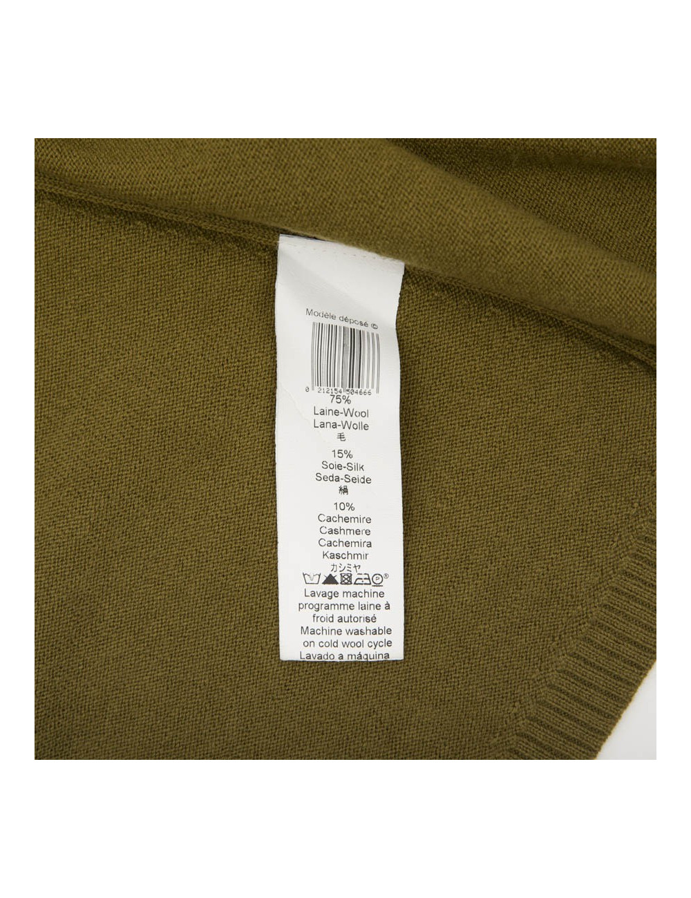  KENZO flared skirt in green khaki wool, silk and cashmere size S