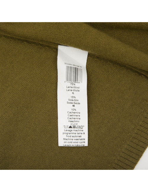  KENZO flared skirt in green khaki wool, silk and cashmere size S
