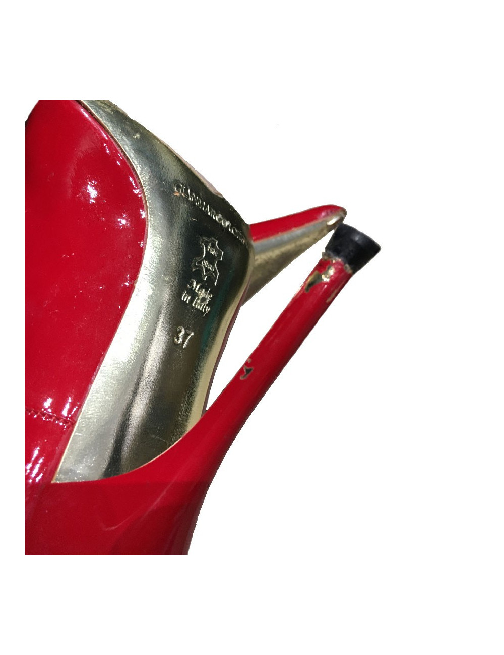 GIANMARCO LORENZI T37 red patent leather pumps