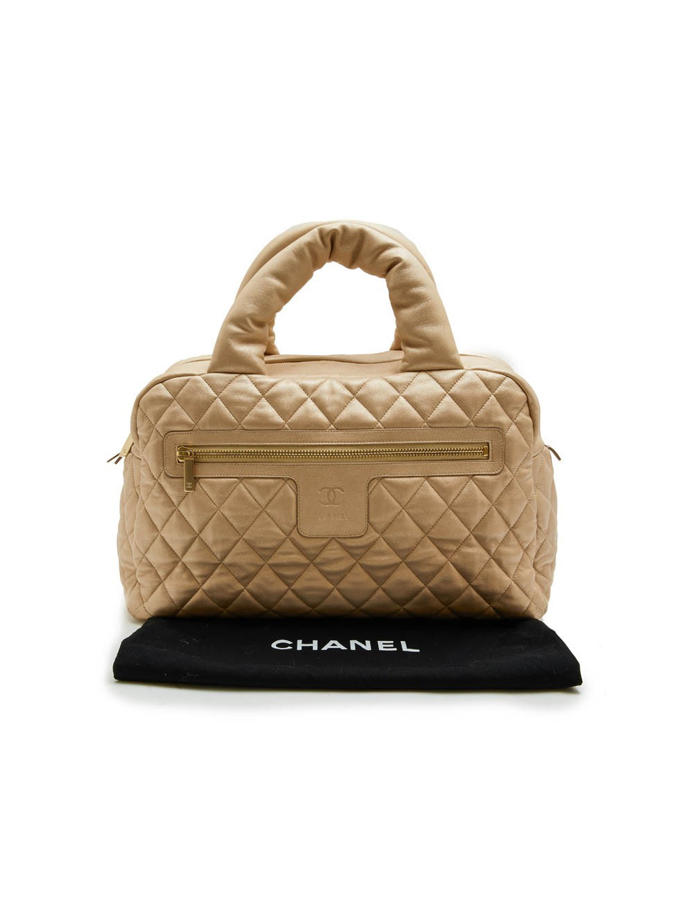 Sac Cocoon CHANEL cuir matelassé  or