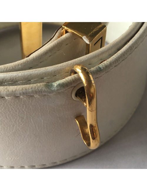 xxx Ceinture CHANEL blanche et chaine dorée vintage