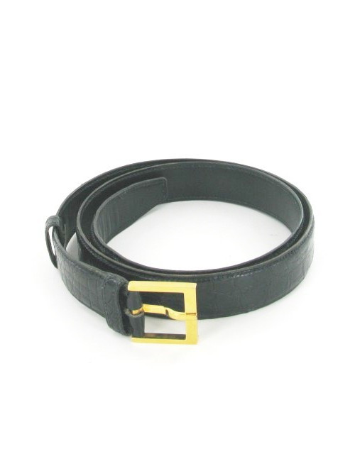 Ceinture croco noir MORABITO