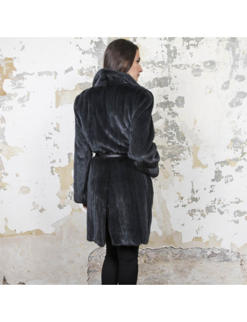 Manteau RIZAL T40   en vison bleu nuit 