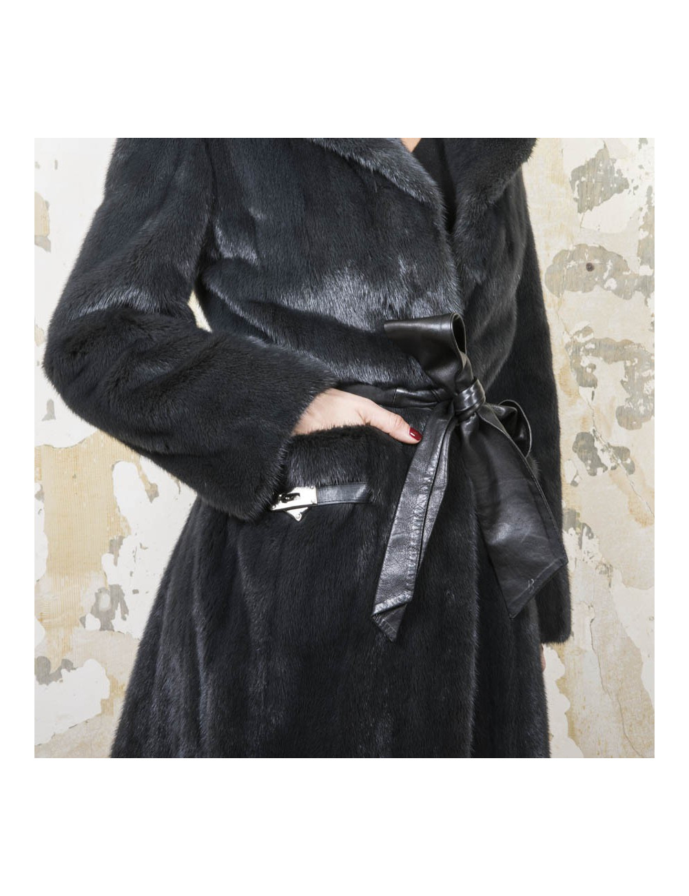 Manteau RIZAL T40   en vison bleu nuit 