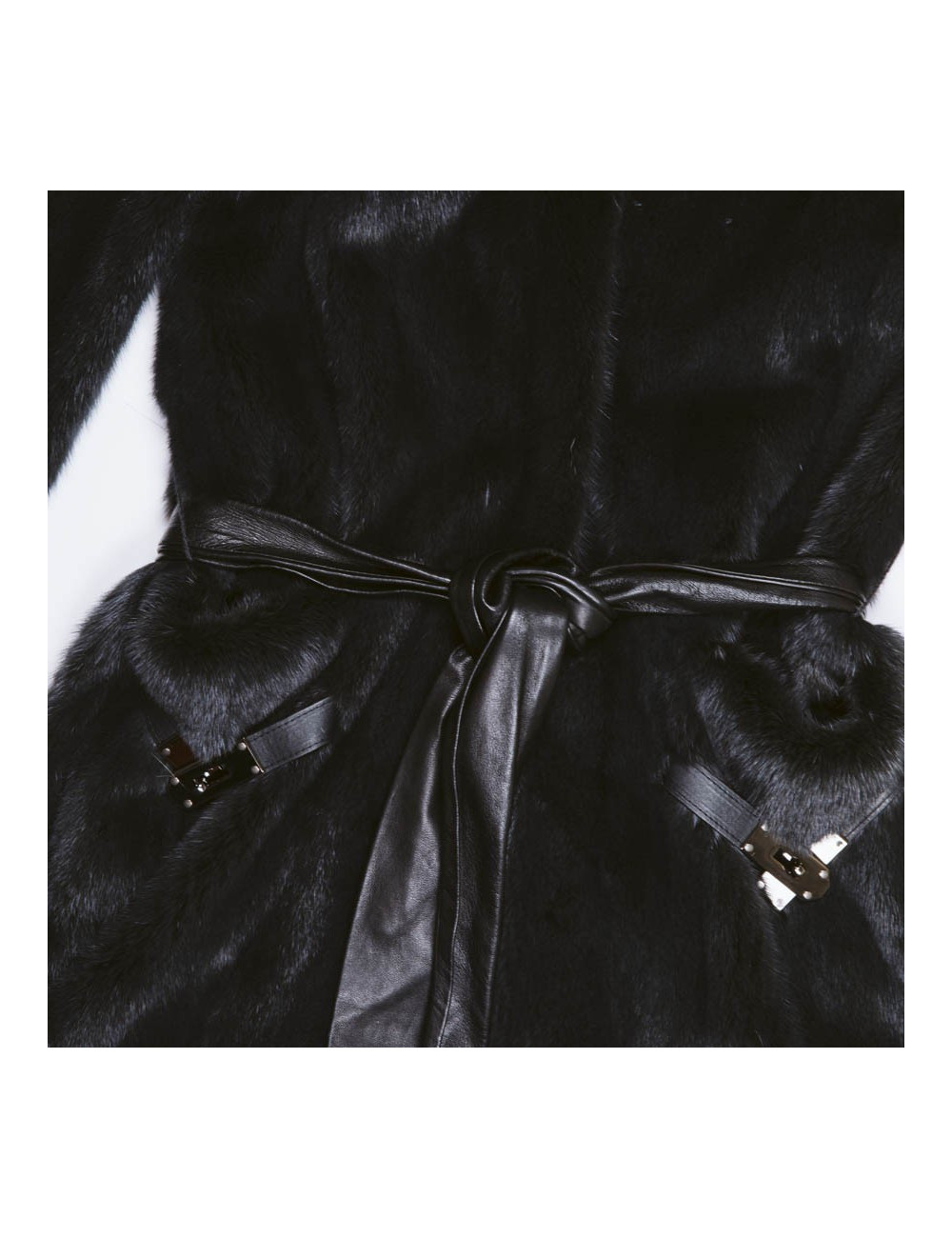 Manteau RIZAL T40   en vison bleu nuit 