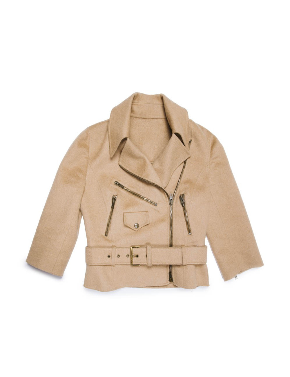 Veste SANS MARQUE manches trois quart en laine ? marron clair