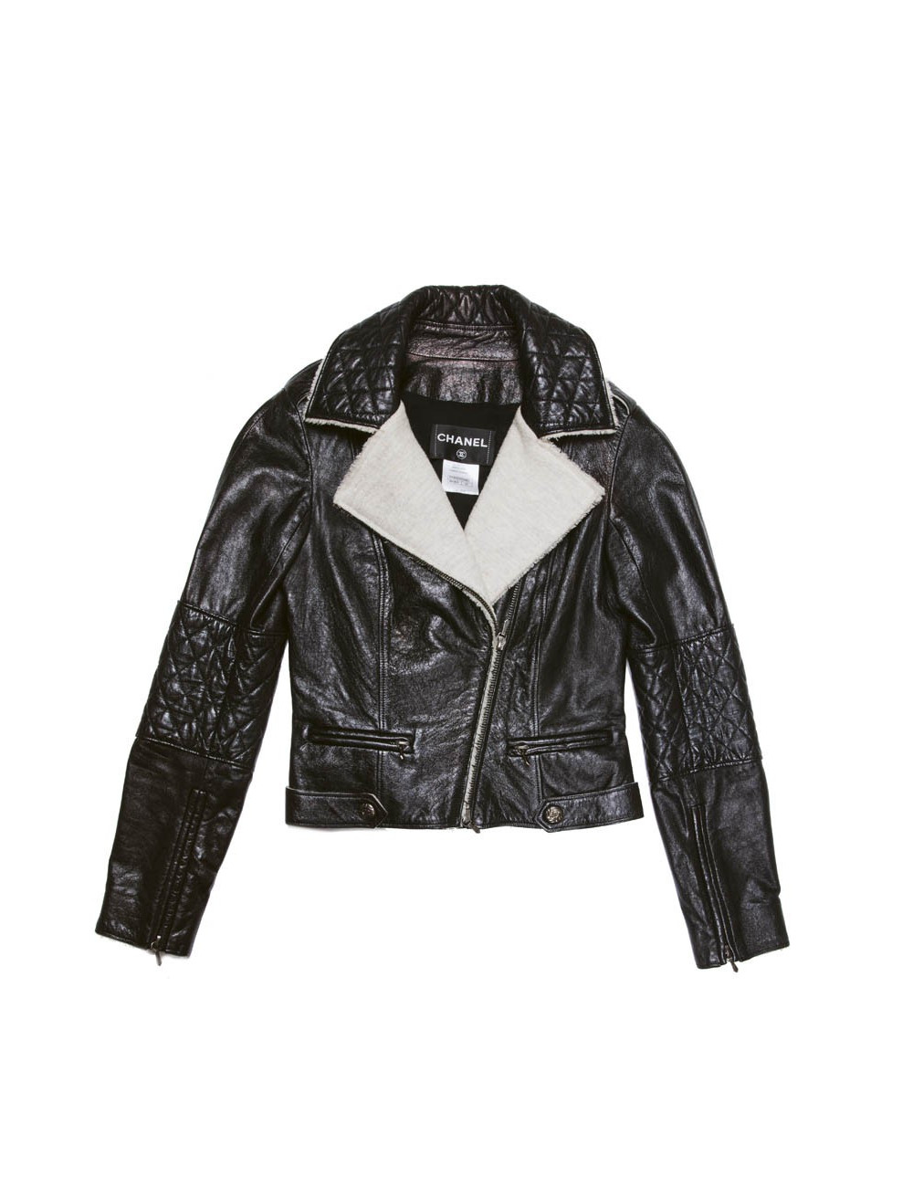 Veste CHANEL cuir noir T34